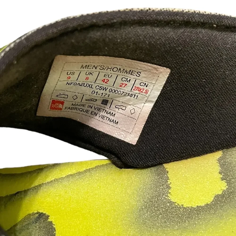 Men's THE NORTH FACE Sulfur Spring Green And Black Flip Flop Sandals Like New